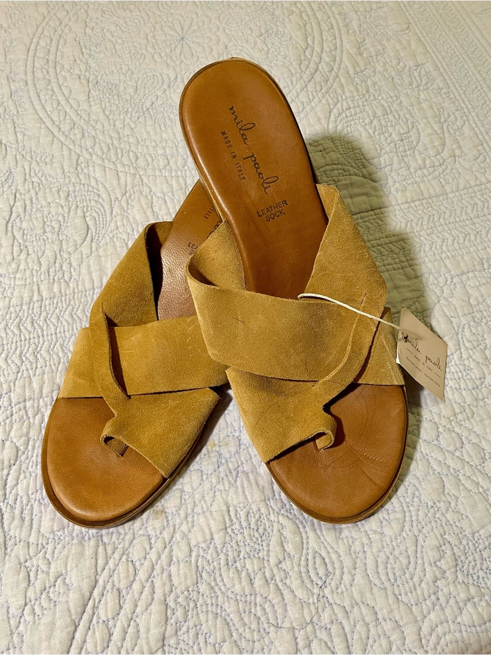 Mila Paoli New Suede Slide Sandals - sz 9